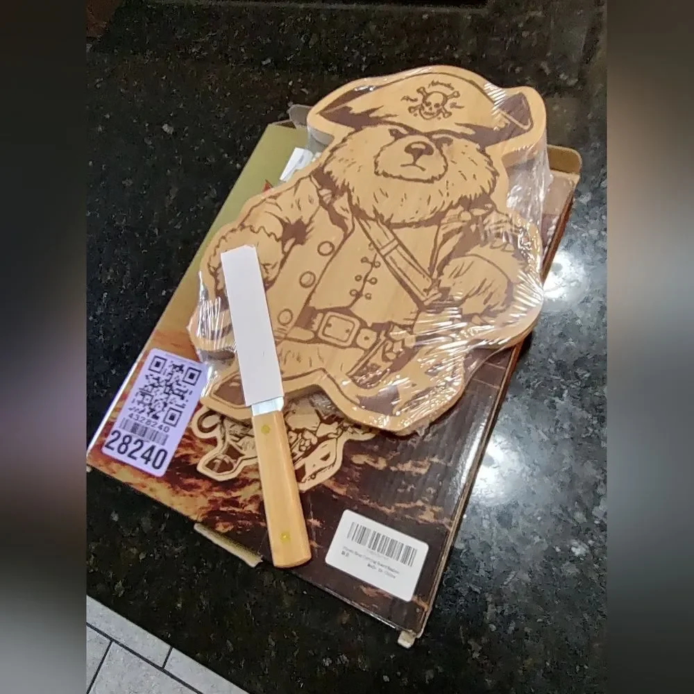 Pirate Bear Cutting Board & Knife Set
